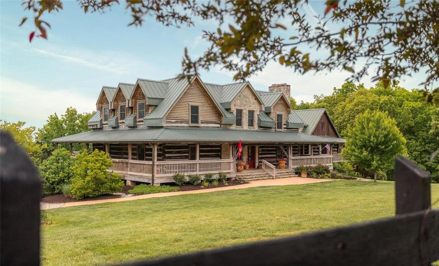 Upon entering this custom 6,800 sq ft,  6 Bed, 5 Bath estate, you’ll notice the reclaimed, hand-cut old growth logs from the 1700’s. The kitchen and living room flow together lovely with custom finishes, high end appliances, and 1 of 4 beautiful fireplaces. Vermont soap stone counters, Rutt cabinets, Danby marble counter-island, and a butlers pantry. Bright and cozy living room with custom Clark Glaser masonry fireplace. If 4 fireplaces aren't enough, this home is equipped with warm board radiant heating in the floors on the main level as well as geothermal and zoned forced air. The master suite features spa quality bathroom with a custom shower and large walk-in closet. Allenhaus Estate is made of the only architectural grade sandstone in the Midwest. The decking is all aromatic Eastern Red Cedar complete with a screened in porch with custom fireplace. This beautiful home on 3.5 acres is your opportunity at one of a kind luxury living. Suitable for Bed/Brk