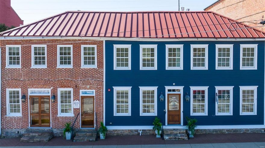 Wharf Street Inn, overlooking the Missouri River! This Boutique Motel has been completely gutted to the studs, resulting in New Construction interior, placed inside Historic 1830's exterior. Both real estate and business are offered for sale, turn-key, all furniture, fixtures & equipment included. 9 fully equipped suites w/king beds, quartz countertop in kitchenette/bath, mounted TV/wired internet, & common area w/large gathering table. 4 riverfront suites have vented gas fireplace and Bain Bubbler soaker tub. Unique private courtyard for all of the guests to gather around the fire pit! Hermann Missouri, recognized for its many German structures, wineries, shops, distilleries, & tourism! Truly the center of the Heartland of the USA! The history of watching the riverboat traffic continues outside your doors! P&L statement & FFE statement provided to interested parties. Business has never been advertised on VRBO or Airbnb, only operated as a hobby with the Hermann Chamber of Commerce. Location: Downtown