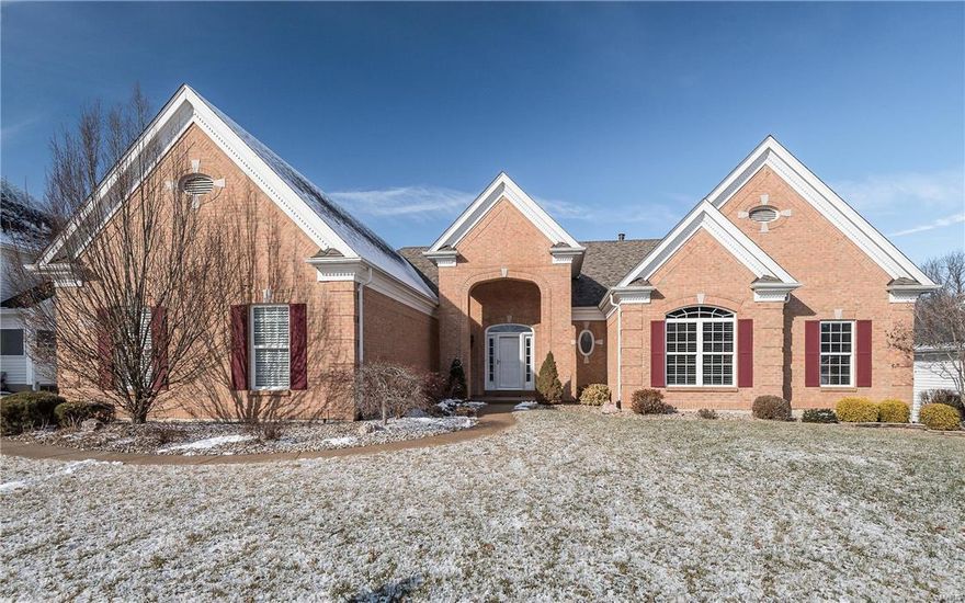 Impressive in every way! Meticulously well-maintained atrium ranch w/ open floor plan, NEW roof & located on nearly ½ ac on lot in the Garden Valley Farms subdivision.  Beautiful 5BR/4.5BTH exudes over 4200+sf. Luxury appointed vaulted great rm lit by wall of windows & gas fireplace. Formal dining rm w/ wainscoting & crown molding. Winning design center island kitchen equipped w/ granite, 42” custom cabs, SS appliances, breakfast bar & walk-in pantry.  Spacious breakfast rm includes planning desk & adjoining hearth rm allows access to 16x14 sun room. 5 window bayed master suite offers a luxurious master bth w/ custom built shower & walk-in closet along w/ 2 addl BR’s each w/ private baths. No expense was spared in walk-out & fin lower level w/ rec rm & wet bar, 2BR’s, full bth, exercise rm & workshop area. Main floor laundry, zoned HVAC, sprinkler system, prof landscaping & lighting + 3 car side-entry garage. AAA Rockwood School. WORTH SEEING FAST!