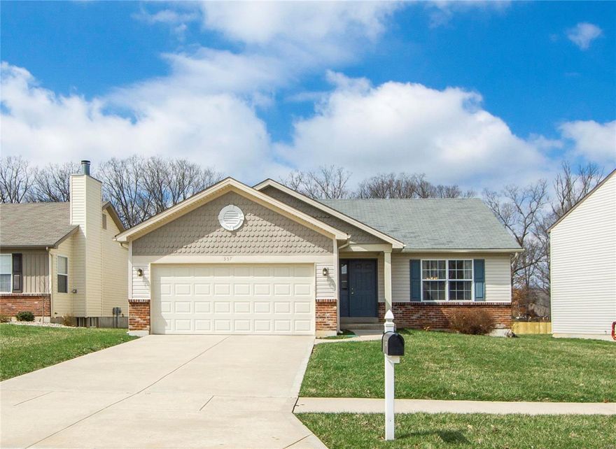 Why build when you could have this Move-in Ready Ranch home!  This home displays an open-concept living space.   The living room and dining room flow right into the kitchen making entertaining a breeze.  The kitchen has beautiful maple cabinets and a raised breakfast bar for extra seating.  Those summer BBQ’s will be tons of fun with the large, level yard that backs to trees.  Retreat to the master bedroom complete with an en-suite bath, walk-in closet and large bay window that brings in lots of natural light.  There are 2 more spacious bedrooms and a main floor laundry.  Downstairs the basement is ready to be finished with a rough-in bath and egress window and plenty of space for storage.