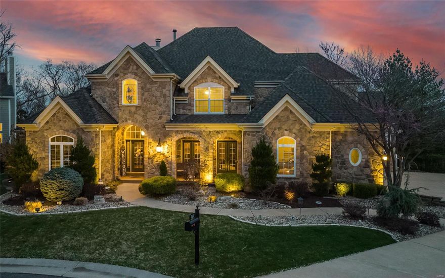 Exquisite quality awaits you in this beautiful Micelli 1.5 story home. Located on a culdesac, amazing views. Soaring 2 story entry   dining room has french doors opening to covered porch. Exquisite millwork throughout, custom bookcases and a warm gas fireplace in the great room, a walk behind wet bar & a wall of windows overlooking fenced yard, with a charming gazebo and a swim spa! The kitchen is everything you dream of, Bosch appliances incl 5 burner gas cooktop, custom cabinets, island w/ breakfast bar, breakfast room, hearth room with gas FPL, warm wood flooring & a deck that's just the place for barbeques. Master suite is lovely retreat complete w/ gas FPL, coffered ceiling, a luxurious bath, dual walk in closets, beautiful private views.  Upstairs loft,  ensuite bedrm, 2 additional bedrooms share a jack 'n jill bath. ALL have walk in closets! The recently completed lower level is perfect for guests - a large family rm, game rm, full bath, bedroom, full kitchen, walk out to patio!