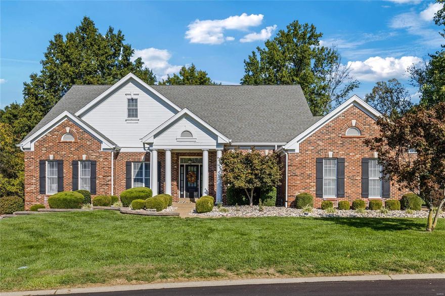 This classic-styled great room ranch features an open floor plan with soaring ceilings, detailed trim work, plantation shutters & acacia hardwoods that extend throughout the main floor. Impressive hardwood foyer leads to private study, formal dining room and vaulted great room with floor-to-ceiling brick fireplace flanked by full-height windows that overlook the 4th hole on the North course. Designer kitchen with quartz countertops, 42” glazed white cabinetry, Viking appliances & 7’ center island adjoins light-filled sunroom that opens to deck. Primary bedroom suite with luxury bath with expanded shower offers an appealing retreat. 2 Additional bedrooms & hall full bath complete the main floor living quarters. Walk-out Lower Level includes recreation room, game room & family room with fireplace plus office, 4th bedroom & full bath. In addition, oversized doors access convenient cart storage area. Golf community lifestyle with clubhouse, pool, tennis courts & championship golf course. Additional Rooms: Sun Room
