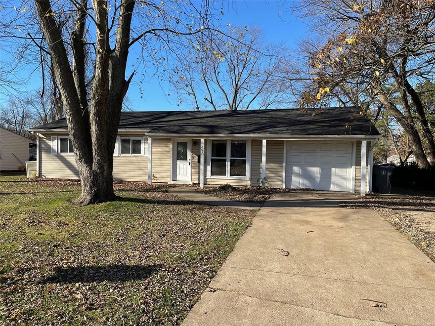 Great Ranch in North O'Fallon with updates galore!!!!! 3 bedroom 1.5 bath, 1 car oversized garage, MAIN floor master, MAIN floor laundry... Fresh paint throughout, new flooring through most of the home, BRAND NEW PVC sewer lateral, newer vinyl siding, newer roof, updated kitchen with custom cabinets, lighting, and stainless appliances, newer 6 panel doors, newer windows, updated bathrooms, separate dining room, so much more... don't miss out on a home that has it all!