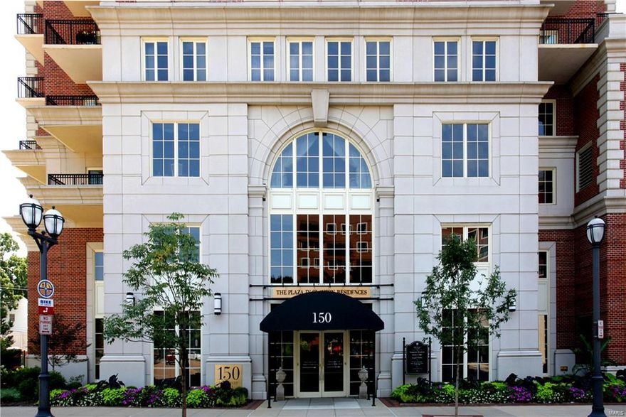 One of the most desirable units at The Plaza in Clayton, this 3 bed, 3 bath residence offers luxurious comfort and ample amenities. The 14th floor lends itself to light-filled rooms and spectacular views from the south and east facing windows as well as from the 2 outdoor terraces. From the elegant octagonal foyer with richly detailed crown molding and slate floors, enter the stunning living area including a living room, dining room and cozy den. The gourmet kitchen includes custom cabinetry and a breakfast nook. The spacious master bedroom has 2 walk-in closets and a luxurious large bathroom.  2 additional bedrooms are located at the opposite end of the unit for maximum privacy. The building offers 24-hour concierge service, valet parking, 2 parking spaces, pool, fitness center and a private dog park. Just steps from restaurants, coffee shops, boutiques and downtown Clayton. Location: City, Upper Level