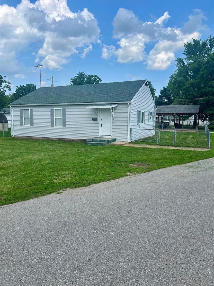 Don't let the address fool you! This is the perfect free standing residential starter home/ perfect for anyone looking to downsize. This home boasts beautiful luxury vinyl flooring continuous throughout the home. 3 bedrooms and 1 full bathroom with a tub/ shower combo. Bedrooms feature deep closets! Fresh coat of paint everywhere. New light fixtures. BRAND NEW  gutters & Weather King HVAC June 2024 with a 5 year transferrable warranty to the lucky new owners! Kitchen features custom cabinetry with a new garbage disposal,  stainless steel appliances, and a refrigerator that stays! All new blinds throughout the home. Step out back into your fully fenced back yard with the shed that is included as well. Great location just minutes from Crystal City and Festus Main Street.