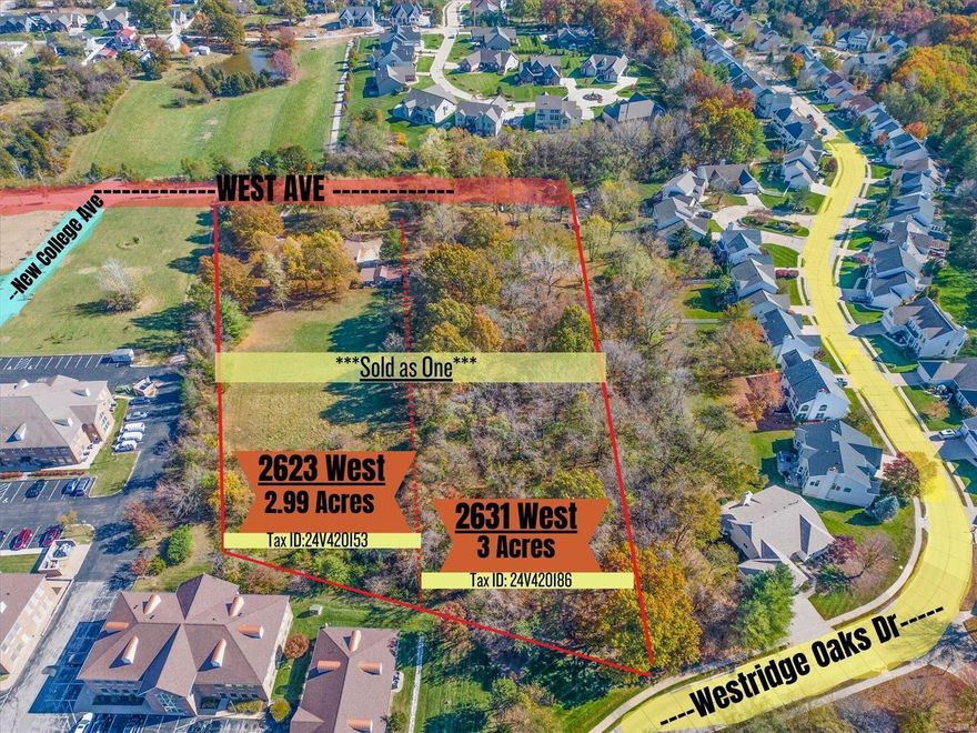Entered for Compliance only. AS-IS LAND SALE. Includes 2 parcels of land. 2623 West (24V421053) and 2631 West (24V420186)