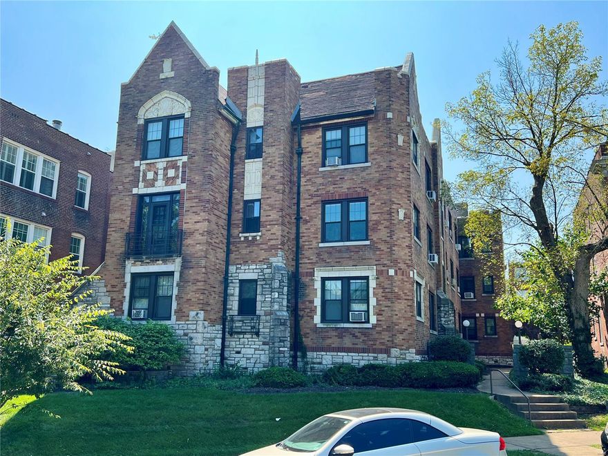 Wonderful Rehab Opportunity. Generational Asset in the Historic DeMun Neighborhood. Fifteen Heat-Furnished Units, including Three Studio, Nine 1 Bedroom-1 Bathroom & Three 2 Bedroom-1 Bathroom Apartments. Storage Unit Included in Basement. Prime Location only steps from Forest Park, Washington University in St. Louis, Concordia Seminary & SSM Health St. Mary's Hospital.