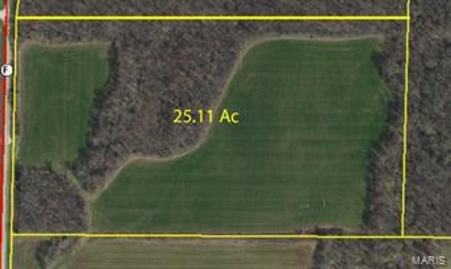 This 25.11 acre property has a great combination of income producing crop ground with plenty of mature standing timber. This location is perfect for privacy and seclusion but still offers great access to Columbia or St. Louis. Please call for aerial and survey. Additional 18.6 acres available.