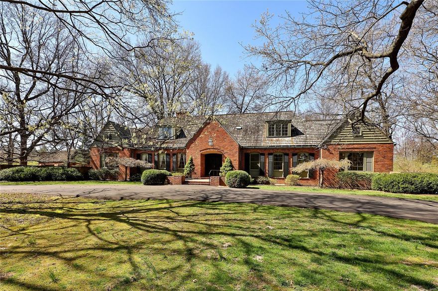 NO SHOWINGS UNTIL TUESDAY, APRIL 6TH - PLEASE MAKE APPT THROUGH MLS
PROPERTY IS BEING SOLD AS IS
1.5 Story, 4 Bedroom, 4 Bath, 4,400+ square foot residence on 2.1 VERY private acres in the Ladue school district  Original owner. Main floor en suite Master Bedroom. Two story Foyer & Great Room with cathedral ceilings.  Beautiful Living Room with wood burning fireplace opens to formal Dining Room.  Finished basement with large rec area, wet bar, fireplace and half bath.  Significant finished & unfinished storage.  Expansive rear brick terrace overlooks mature trees and rear landscape.  3 car detached garage.  Whole house generator.  Unfinished 2nd floor area not included in total living area. Additional Rooms: Mud Room