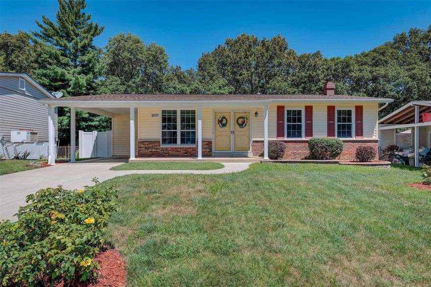 Awesome rare find .... 4 Bedroom ranch style home in Rockwood School Dist at a great price!! Nicely updated w/recently refinished hardwood flooring on most of the main floor, modern interior paint tones, 6-panel doors, updated baths & kitchen, tilt-in vinyl windows, 200 amp electric panel, 50 gal HWH, newer roof & much more!  The spacious living room leads to a large dining area and adjoining updated kitchen w/birch cabinetry w/soft close & quartz counters.   4 main floor bedrooms include a master suite w/en-suite bath along w/3 additional bedrooms.  This floor plan offers flexibility for a potential home office or study area using one of the bedrooms or lower level sitting area.  There's still more living space in the finished walk-out lower level that features a large family room w/wood burning fireplace, bonus room/workshop, laundry and storage areas.  Backing to trees, the fenced yard offers lots of room. Only 1.5 mile walking distance to schools! Convenient location overall!