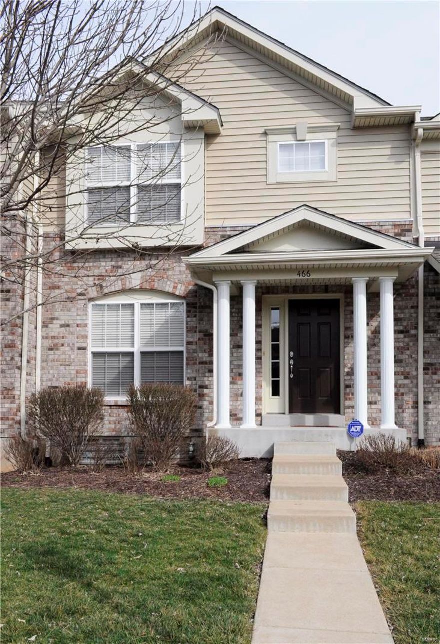 Enjoy the ease of living with this 10 year young Fischer & Frichtel built beauty. Lawn work? None here! This complex is within walking distance of Ballwin's The Pointe and all of its amenities that it can offer to Ballwin citizens. Walk into this open floorplan & imagine yourself entertaining guests in this open concept condo adorned with hardwood floors, brushed nickel lighting fixtures and neutral colors. In the kitchen both You & your guests will notice the 42 in rich cabinetry, glass tile backsplash & the overall flow of the space. Walk out through the slider in breakfast room to your courtyard for all of your summer entertaining. The 2nd floor boasts 3 amply sized bedrooms with 2 full baths.  The master suite offers a large box window, full oversized bath with a pocket door & walk in closet.  The lower level is finished nicely for all of your media viewing & has 2 different spaces that can be used as a home office.  Easy living, convenient location and Rockwood schools! Location: Interior Unit, Suburban