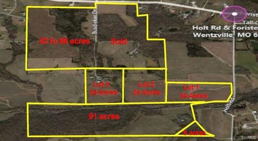 43 to 86 acres, Public Water, Combination of Open Fields, Pasture, and Woods.