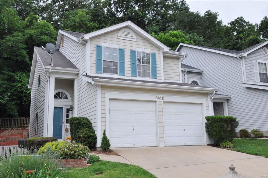 Est. 1994 Come see this newly updated 3 bedroom home on the charming cul-de-sac of Charleston Place!  New driftwood grey floors are complemented by a fresh paint pallet throughout.  The open floor plan with two-story sweeping entry & balcony style stairwell overlooks the expansive first level with several "rooms" to enjoy whether socializing in the sitting area, lounging fireside or hosting guests in the separate dining area. Through the sliding door, the privacy fence wrapped yard has three levels of stone retaining wall tiers & a patio area with mature landscaping for nights in the garden or outdoor meals from the grill.  The updated kitchen boasts a brand new refrigerator & stove for cooking up meals & the large pantry provides ample storage & connects to the over-sized two car garage making shopping a cinch. Upstairs dark floors were just added in the hall & master to create a dramatic & modern effect. The en-suite master, second full bath & two bedrooms make this a home to be had.