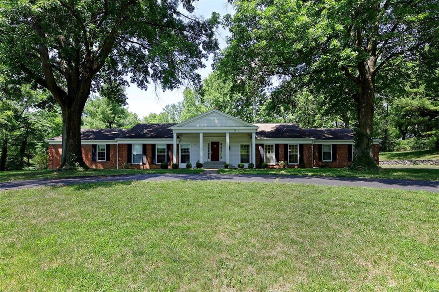 Buyers Line Up! Total of $336,000 price redux!!! A Fabulous opportunity to either build your dream house or renovate this Altepeter built ranch.  Located on a prestigious 2.63 acre lot in the desirable gated Overbrook Estates & backing to Old Warson Country Club. The spacious ranch has an open floor plan w/over 3000 sq. ft. of space.Lovely Master suite open to Library /study..  Finished lower level w/huge rec room. Gracious dimensions, quality craftsmanship, light-filled rooms, timeless design. 4 beds/4.5 baths, inground pool and outstanding location!