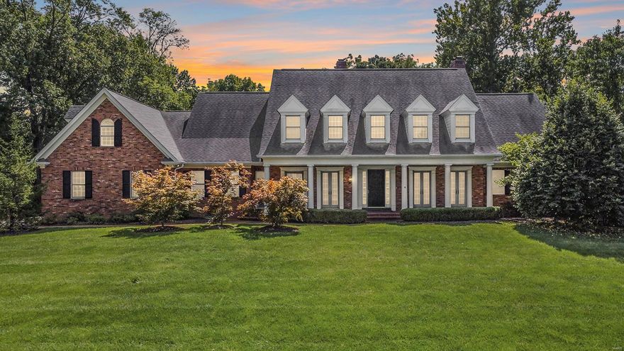 Stately 1.5-Story home boasts 4 Bedrooms, 6 Bathrooms (4 Full / 2 Half), and over 5,900 square feet of living space – Top Rated Kirkwood School District! This home has a timeless design, and stunning curb appeal with a brick exterior, and an oversized, 3-car side entry garage speaks “class” when you pull into the driveway. There is a large welcoming front porch, and when you walk through the front door, you will be greeted by the spacious Foyer showcasing a barrel vault and beautiful millwork. Additional highlights include beautiful hardwood floors, handcrafted moldings, zoned HVAC, upgraded lighting, irrigation system, and a professionally landscaped front and backyard - just to name a few. Relax outside on the aggregate patio, in the privacy of your level backyard, backing to trees, and sip your morning coffee! This home is perfect for entertaining family and friends, and the location could not better, near shopping, restaurants, county parks & major highways.