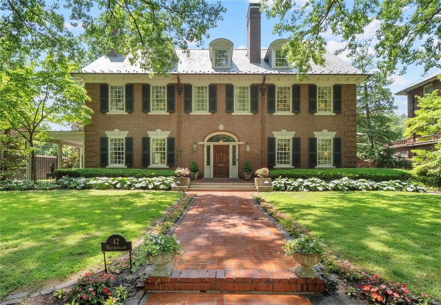 This 6056 sf Georgian Revival offers the perfect balance of spaciousness and manageability. Nestled among the stately mansions of Westmoreland and Portland Places, #42 offers the opportunity to live in the prestigious, historically significant neighborhood without committing to the care and maintenance of a large mansion. Designed in 1906 by James Jamieson, renown collegiate architect, for his beloved daughter. Six bedrooms (or 8 when including the two large bonus rooms), 5 1/2 baths,  detached, oversized 2 car garage w/attic space that can be finished, multiple outdoor living areas and a beautiful back yard with heated pool. Gorgeous leaded glass doors in the charming vestibule lead to the expansive 2 story foyer. Rich paneled wood walls in the grand living room. Dining room adorned with Scalamandre fabric and an exquisite chandelier. A multi-use butler's pantry and modern kitchen with custom inset cabinets, premium appliances, and bay window overlooking the pool. Showings start 6/2.