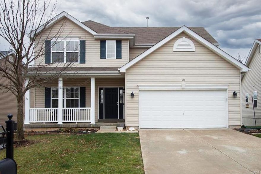 MOTIVATED SELLERS! Presenting a gorgeous 2-story home in the sought-after Wentzville School District. This residence boasts 4 bedrooms, 2 ½ baths, and modern amenities. The main floor boasts 9 ft ceilings, an entry foyer, and the convenience of a main-floor laundry. The separate dining room seamlessly connects to the kitchen, providing an inviting space for entertaining. The luxury kitchen features a center island, stainless steel appliances, and custom cabinetry with a walk-in pantry.  The master suite offers a dual sink vanity and a separate tub and shower for added luxury.  With an elegant oakwood spindled railing, this home seamlessly blends timeless style with contemporary comforts.  Enjoy a fenced backyard with a patio and deck, all situated on a quiet cul-de-sac. Conveniently located near major shopping centers, Quail Ridge Park, and with quick access to Highway 70, this residence checks all the boxes. Seller will pay $3,000 toward flooring allowance or closing costs. Additional Rooms: Mud Room