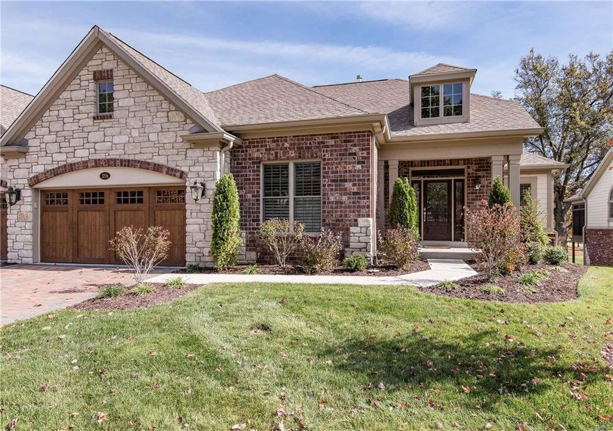 Stunning ranch w/ open floor plan sits majestically overlooking Meadowbrook Country Club golf course. Exquisitely designed w/ red oak hardwood flooring, crown molding, coffered ceilings, plantation shutters & more boasts over 3600sf of total living space. Lovely foyer entrance leads into elegant DR surrounded by pillars. GR features 10’ ceilings, Transom wndw & gas F/P.  Gourmet kitchen offers colossal center island, granite, SS appl, 42” custom cabs, brkfst bar, butler’s pantry & unparalleled 3 wndw bayed brkfst rm w/ access to vaulted sun rm. Mstr suite features lux mstr bth w/ double vanity, whirlpool tub, sep shower & W/I custom closet. Addl BR, full bth & powder rm complete the main floor. Entertaining needs are easily met w/ a beautifully designed fin LL which incl FR w/ built-in bookcases, gas F/P, wet bar, 3rd BR & full bth.  Newer roof, sec syst & surround sound. Stone patio w/ custom fire-pit. From the lush landscaping to the detailed interior, THIS VILLA IS NEXT TO PERFECT! Additional Rooms: Sun Room Location: Ground Level