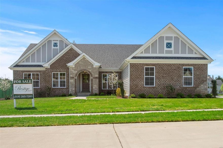 New Ranch model on gorgeous walk-out lot in the new community of Fienup Farms by Prestige Custom Homes.  This 4 bedroom, 4 bath home boasts 3 car side entry garage, 9' foundation walkout, 9' first floor ceilings with vaults/coffers, covered deck with fireplace, custom cabinetry, hard surface counter tops throughout, finished lower level with full bath and bedroom, extensive trim work, wood floors, great room fireplace with an open floor plan.  Home is under construction.