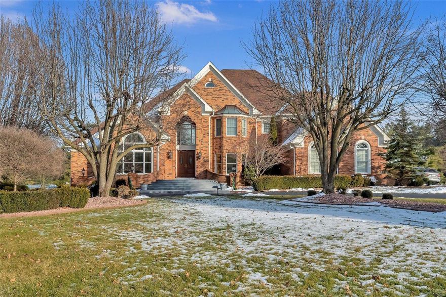 Welcome to 736 The Hamptons Ln! This exceptional custom built home is located in the heart of Town & Country and in the highly rated Parkway West high school area. The minute you enter the expansive entry foyer with soaring ceilings you will notice the grand curved staircase, w/ balcony, beautiful marble floors & tons of custom millwork.The newly renovated gorgeous, gorgeous kitchen offers soft grey custom cabinetry, high-end appliances & lighting all of which are new, beautiful quartz counter tops, plus a center island and hearth room. This home shows pride in ownership and looks like the day it was built!The main level offers the primary suite, wood paneled study, formal living rm & lg dining rm, kitchen w/ hearth rm and front & back stairs.The walk-out LL provides tremendous additional living space w/ a large family room, a second master suite & exercise room & full bath as well as plenty of storage. The 1 acre homesite is at the end of the cul-de-sac & in a secure gated community.