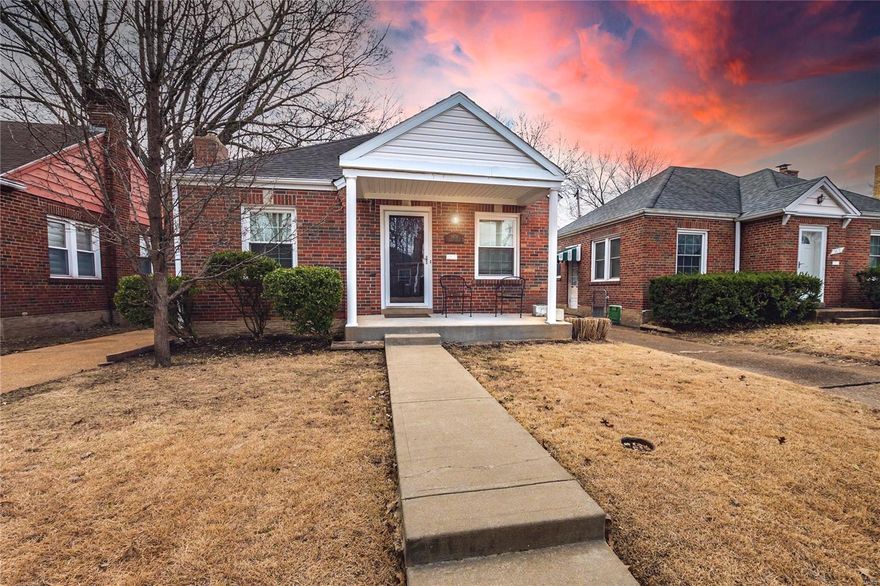 Are you dreaming of the warmer days & walks through Francis Park? Or maybe tacos on La Catrina's patio are more your style? 5874 Rhodes is where you want to be to make those days your reality.  This picturesque home offers beautiful updates with a mix of the historic charm that you hope for in a St. Louis Hills home. You are welcomed by the covered front porch and once inside you will immediately notice the striking hardwood floors leading you through the spacious living area to the updated kitchen that features granite countertops & ample cabinetry. The driveway leads to a detached garage & if you chose, you can enter through the rear into a sun room that would make a perfect sitting room! If that's not enough, this home offers a finished basement for extra living space, complete with a half bath! Freshly painted & updated flooring in the basement, this home is Move-in-ready! Come see what all of the hype is about in St. Louis Hills. Additional Rooms: Mud Room