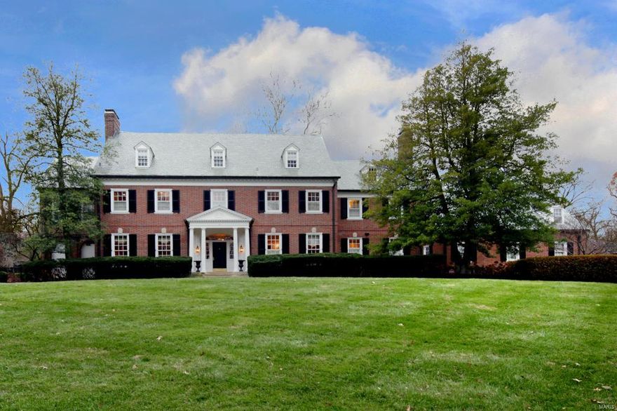 FOR COMP PURPOSES
Quintessential Ladue home designed by Stude and Farrar sits on 1.83 acres. Impeccable attention to detail throughout this elegant classic home. Spacious rooms are highlighted by exceptional millwork, gleaming herringbone hardwood floors, 
Spectacular arched doorways, raised wood paneling, built-in bookcases and more. A grand circular staircase showcases the foyer opening to a large living room, dining room, breakfast room and richly paneled study. A cook's kitchen adjoining  the family room w/ gorgeous views of the garden, has been updated with custom wood cabinetry, granite counters, a breakfast bar, top of the line appliances, planning desk, bar area w/wine fridge, and nearby laundry room and pantry. Fabulous master suite with built-ins, boasts a huge custom walk in closet, plus another roomy dressing area/closet off the bath.
Four additional bedrooms complete the second floor. Comfortable LL houses a family room, wine cellar, exercise area and extensive storage. Additional Rooms: Sun Room