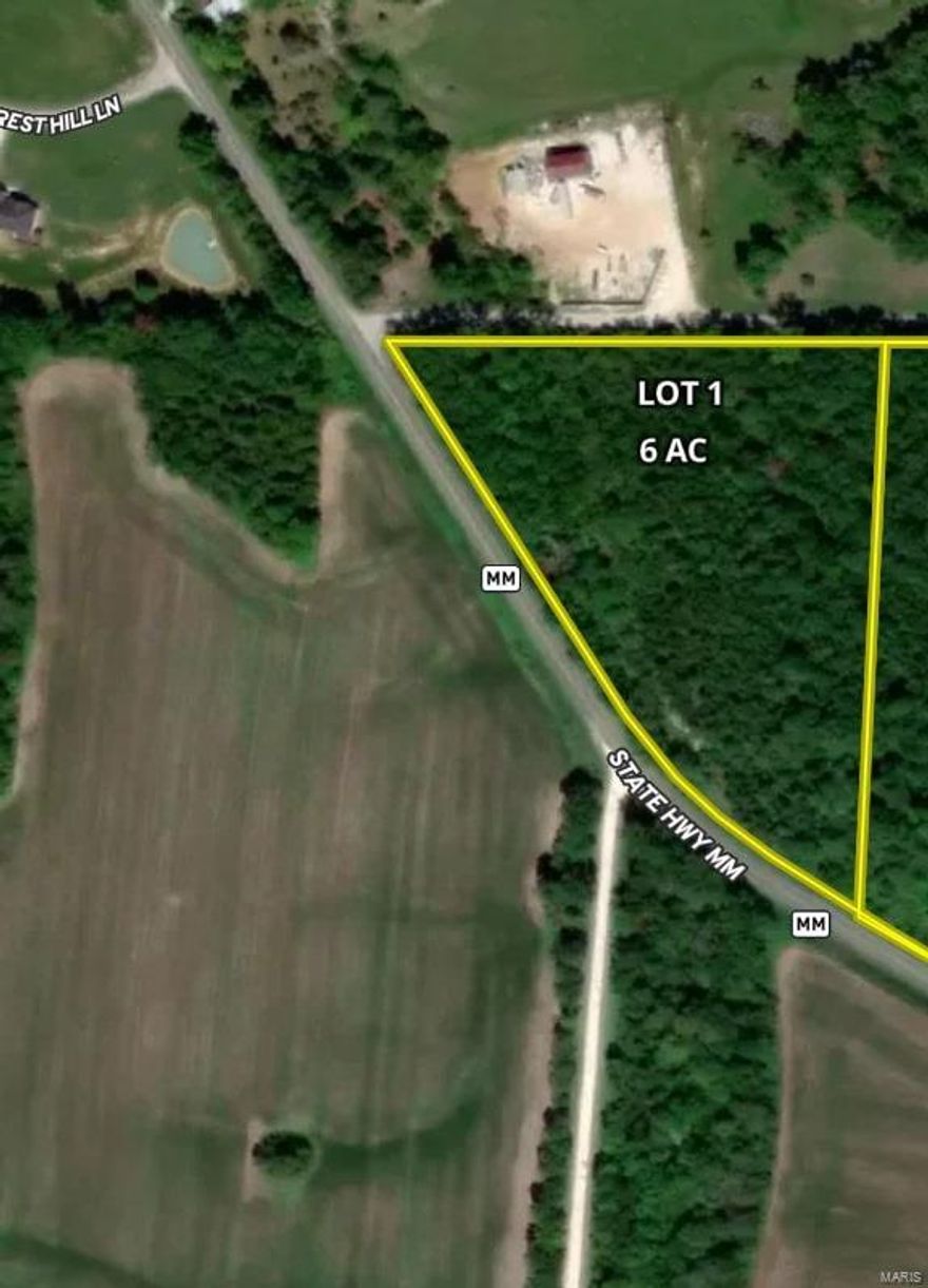 Beautiful 6+/- acre wooded lot located in Moscow Mills, located 2.5 miles from Highway 61 with blacktop frontage! Property is vacant and in natural state, bring your builder and plans the possibilities are endless! Boundary lines and acreage are approximate will be finalized at survey. Additional Rooms: Other