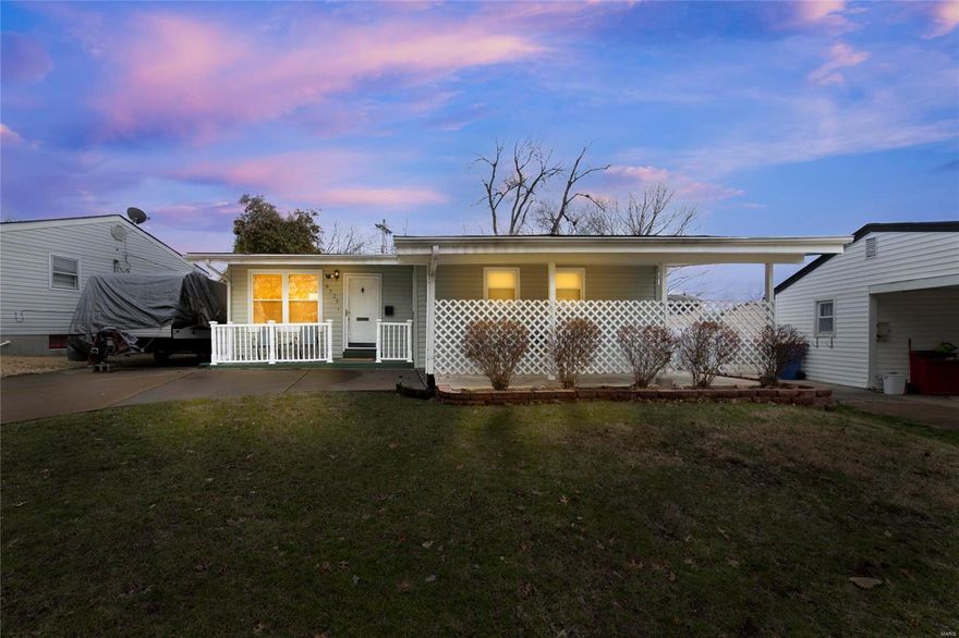 **OPEN SUN, 1/22 1-3PM** Welcome home! This 3 bedroom, 1 bath ranch style home has been very well maintained. Flawless hardwood floors and neutral paint throughout the homes open floor plan. Vaulted ceilings. Kitchen includes stainless steel appliances with gas stove, built in microwave and refrigerator that's stays with the property, breakfast bar, spacious pantry and garden window! Unfinished basement with sump pump. Washer and dryer to stay. Carport with split driveway which leads to fenced in, level back yard featuring a deck great for entertaining and a shed that stays as well. Woodson Terrace offers municipal swimming pool, playgrounds and ball fields. This property is also conveniently located close highways, shopping, and St. Louis Lambert Airport!