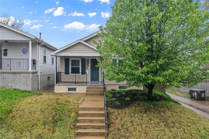 Completely renovated South City Home! Modern amenities meet historic charm in this warm & efficiently designed bungalow. An open floor plan, gorgeous wood floors, original stained glass, modern open kitchen, separate dining, huge added closet in the primary bedroom, & completely renovated bathroom make up the main level. The kitchen provides a fantastic center for this home, w/ loads of cabinet space, granite countertops, new gas range, new dishwasher, wine fridge & additional storage. Plus, there is thoughtfully finished space in the lower w/ excellent flow from the back of the house through a widened open stairwell. The lower level includes a central living area, the 2nd bedroom, full bath, 2 possible offices, & laundry room; every inch of this house is thoughtfully utilized. The fenced yard & detached oversized 1 car garage, w/ space to park, work & plenty of storage, offer everything you want for outdoor living. Close to parks, shops & restaurants. THIS is city living at its best!