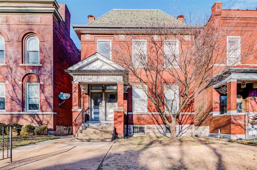 Property to be sold AS-IS. Here is your chance to own a fixer upper in the heart of the highly desirable McKinley Heights neighborhood. This full brick 4 bedroom 3 full bathroom charmer has so much potential with the tall ceilings, large bedrooms including a beautiful master bathroom that has a double bowl vanity, custom tile shower and separate free standing tub. The home is  very livable and just needs your buyers custom finishes to call it home. The kitchen had been updated with granite countertops and custom cabinets. Both furnaces were installed in 2016. The AC Units were installed in 2015. The water heaters are older. The electric box has been updated and the stack is pvc piping. Most of the home has the original wood windows. Not sure of the age of the roof. Did I mention there is a 2 car garage in back? Great location with Soulard and Lafayette Square just a few quick blocks away. Fully updated homes in the neighborhood are selling for over $400,000. Schedule a showing today.