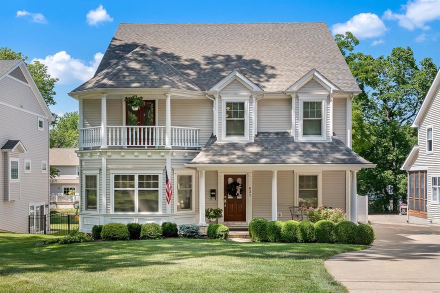 637 East Madison is the home you have been waiting for! This 5 bedroom, 4.5 bath home is even better than it looks from the street! It is so spacious w/ large rooms, charm and quality updates everywhere! Beautiful covered front porch, hardwood flooring throughout. The bright kitchen has a large center island, granite countertops, white cabinets, stainless appliances, & so much storage, including a nice pantry. Park in the 2-car attached garage, & enter the mudroom w/ built-in cubbies & washer/dryer hookups. The butlers pantry, provides more storage, & has a custom chalkboard to keep everyone organized. First-floor master en suite. Great room w/ gas fireplace. Find an additional 4 bedrooms & 2 Jack/Jill baths upstairs, plus a huge bonus room & 2nd floor laundry. The basement is partially finished with a huge rec room. The fenced backyard provides plenty of green space. And... just a short jaunt to downtown Kirkwood and all it has to offer: farmers market, restaurants, shops, etc.