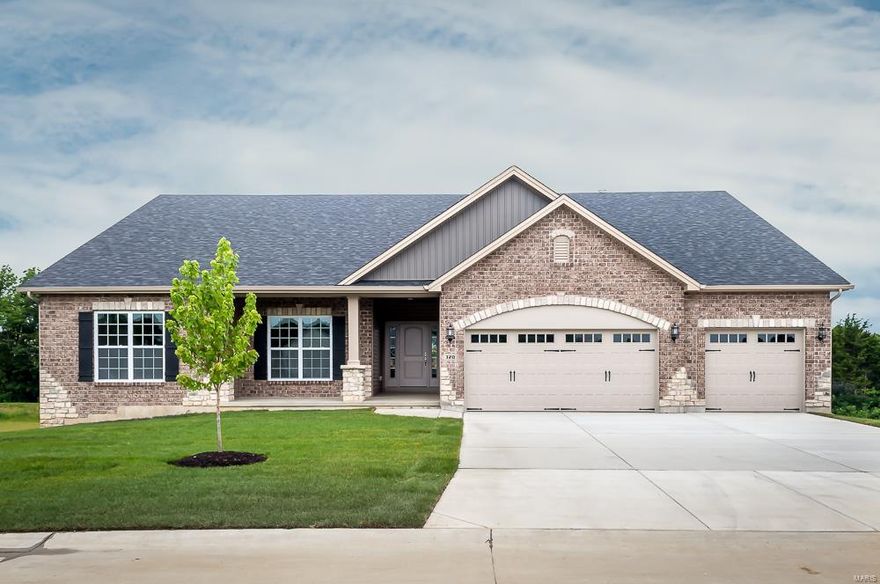 This Gorgeous Sterling Ranch is Available Now!  This home is situated on a private lot backing to common ground and trees! When you enter the home into the foyer you see in front of you the inviting 12' Ceiling Great Room with a window wall and gas fireplace and to one side the Dining Room and the other side a beautiful den all with hardwood flooring. On one side of the home you have the hearth room, breakfast room and kitchen all with hardwood flooring and 42” wall cabinets a nice size island and granite counter tops and double oven.  The other side of the home are the bedrooms. The master has separation of the other bedrooms due to the layout of closets and baths to give it privacy. The Master Bedroom Suite includes a large walk-in closet and  luxurious master bath with ceramic tile with corner tub, separate shower and 2 separate vanities. Spacious 9’ ceiling throughout the home and a 3 car garage with brick and stone exterior and 9' walkout basement!