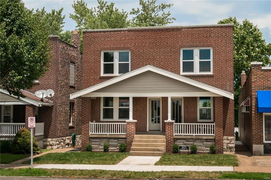 10 YEAR TAX ABATEMENT! Massive brick 2-story with an AMAZING location!  A first class renovation down to the studs beginning with all new plumbing, electric and drywall. Stylish dark wood floors with neutral gray paint throughout and a kitchen to impress with SS appliances, ample cabinets, and dry bar. Special features include main floor laundry (rare city find!) and a den.  Upstairs you will find 3 generous bedrooms with lots of closet space including a massive walk-in closet in the master.  The master also boasts a private bath with sleek subway tile and a balcony. HUGE yard with new patio and 2-car parking pad. New energy efficient HVAC, added insulation, and more. This home is improved ABOVE and BEYOND its affordable price thanks to a City of St. Louis special program. Located in the heart of S. City near the hill with quick hwy access, and you can even walk home from Amigo Joes if you enjoy your margaritas! Seller will review any and all offers the evening of Sunday July 17th.