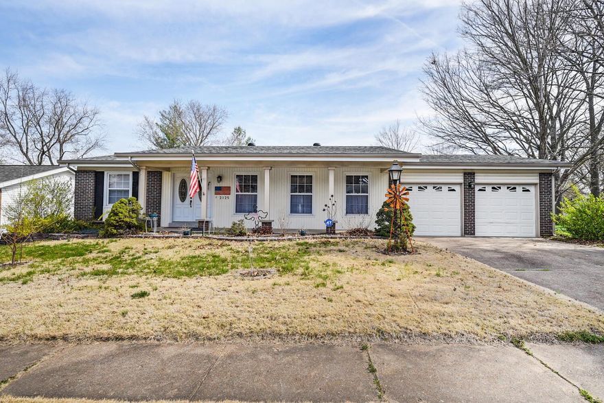 Perfect 3 bed/2 full bath starter home on a large level lot in Florissant. Entry foyer welcomes you into this open floor plan with windows throughout keeping it light & bright. Living/Dining room is a great size for family gatherings. The eat-in kitchen has cabinet/counter space, some stainless steel & opens to the family room with wood flooring & a cozy fireplace. Family room leads out to your large backyard with a nice size extended patio & plenty of space to spread out & entertain your guests. Master bedroom is a great size with it's own full bath/walk-in shower & walk-in closet. Master also has it's own sliding glass doors out to the patio/backyard. 2 more bedrooms on the main floor with wood flooring & additional full bath great for guest. The LL is waiting for your touches & could be finished off for even more living space & still room for storage. 2 car garage that has a garage door to the backyard! Hardwood under all flooring, Newer AC, Roof, Water Heater and MORE! MUST SEE!!