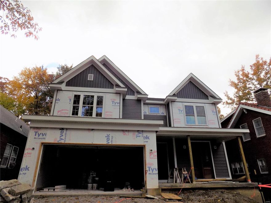 Quality built NEW CONSTRUCTION by JL Roth  Contracting on sought after street with Approx. January/Feb. Completion!  This Spacious 4 bdrm, 4 full bath, 2 story home offers 3500 sq. ft of living space and a fantastic location for enjoying Clayton/University City shops, restaurants & Parks! Quality HIGH END finishes incl: Craftsman Style Construction! Gourmet kit. w/ Quartz Counter tops, Stainless Appliance package!, Generous sized breakfast rm opens to kit/family rm! Great room with gas fireplace! Convenient over-sized second floor laundry room! Relax in master suite with Kohler tub and OS (5x8) separate shower! 9Ft. Ceilings on first and 2nd floor and lower level! Hardwood floors on 1st fl. and 2nd fl. Hall and Laundry! Wood stairway! Concrete driveway! Zoned HVAC! 16x12 Deck included! 2 pc Crown in Dining, Family room, Kitchen and Entry foyer! In Law quarters on 1st floor! Hurry for Final Color Selections! See attached floor plans and standard features! call L/A team w/ questions! Additional Rooms: Mud Room, Sun Room