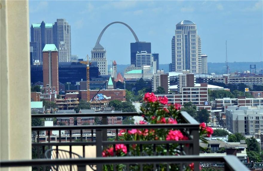 This is elegant living with a free flowing floor plan, offering wonderful views of the City, Park and dramatic sunsets. Unwind on your terraces or watch the seasons unfold from the comfort of your expansive family room with floor to ceiling windows. You worked hard to be at the top, now live there. The unit includes: 2 secured garage parking spaces, 1 storage area and 24 hour lobby attendant staff. Live in luxury, entertain in style and enjoy the benefits of living in the Central West End. You are within walking distance to the Medical Centers, Universities, the Park, Metrolink, shopping and dining. Whole Foods is a one block away. Enjoy the amenities of this unique Tower; entertain up to 90 guests in the community room, exercise in the state of the art fitness center and relax in the outdoor pool and spa. Guest suite available by reservation