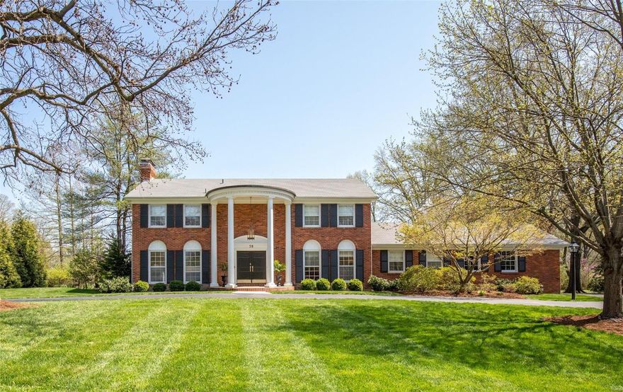 58 Portland is a classic revival after a full renovation in 2014! A perfect blend of comfortable family living and understated elegance. An abundance of natural light with beautiful, hardwood floors throughout. Original Higginbotham Brother's custom carpentry of solid six panel doors, cabinetry, mantels and mill work. All first floor rooms flow comfortably into one another. French doors in the den lead to an extensive brick patio, sizable pool, and fully fenced, private, level lot. Top of the line appliances, marble counter tops, center island, and custom cabinetry...but it's the view of the pool and grounds that steals the show in this stunning kitchen! Large, bright mud/laundry room, Bonus room with attached half bath could be used as fifth bedroom.The lower level was fully transformed in 2019. The house has four fireplaces, LR and Den were recently converted to gas. Ladue Schools, friendly neighborhood in the fabulous City of Frontenac.
(Bathroom Brass Mirror excluded from sale) Additional Rooms: Mud Room