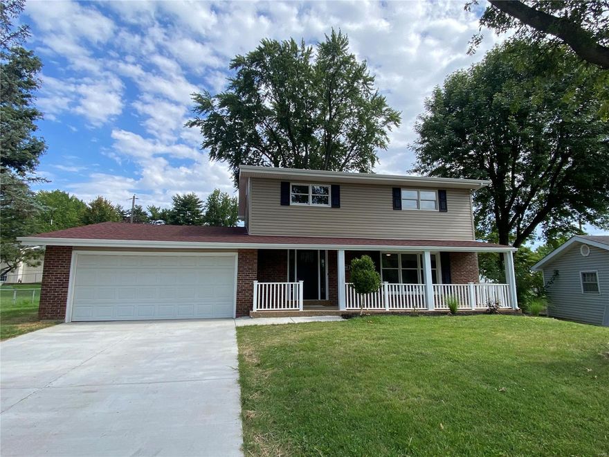 Nicely updated 2 sty in St. Charles with 4 bedrooms, 2.5 baths, 2 car garage and basement.  New kitchen has loads of cabinets with soft close doors and drawers, granite counter tops and stainless appliances.  Both full baths are updated with new shower base/tub, ceramic surround, vanity and flooring. Fresh interior paint. New hardwood in entry, living room, dining room, kitchen and half bath. New ceramic in family room. New carpet in upstairs hall and bedrooms. New interior and exterior doors.  Enjoy the nice and bright sunroom. New vinyl siding, facia, soffit and some gutters. New 200 amp electric panel and new plumbing stacks. New driveway.  Large fenced in back yard. Clean and ready to move in to. Additional Rooms: Sun Room