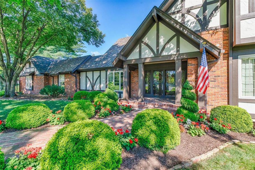 Higginbotham custom built home, located in sought-after Muirfield. This gracious home is close to Bellerive Country Club & is on a 1-acre level lot on a quiet cul-de-sac. The home has been expanded doubling the size of the kitchen featuring granite 5’ x 11’ center island, stainless appliances, gas stovetop, double electric convection ovens, warming drawer & 2 custom built-in pantries. Breakfast area with skylights which extend into the adjoining family room with a wood-beamed vaulted ceiling, wet bar & gas fireplace. Main level laundry room off kitchen with planning desk. Multiple sliding glass doors that lead to an all brick patio. Main floor master suite with 2 custom walk-in closets, double vanities in bathroom & heated floor. Main floor office. 2nd level has 4 spacious bedrooms & 2 baths with a walkway overlooking the family room. Finished lower level with recreation room, full bath & wet bar with doors that lead to lovely pool area. Oversized 3-car garage with lots of storage.