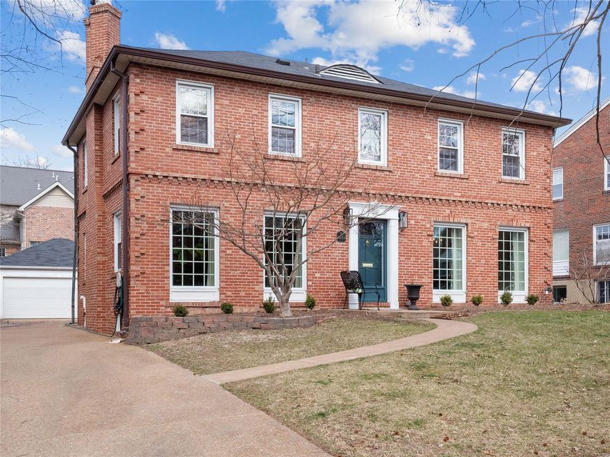 Superior home in every respect. Beautifully updated a professionally decorated. Kitchen and baths have all been remodeled.  Numerous features offering architectural interest. Remarkable light quality in all rooms. Generous sized living room with fireplace opens to incredible family/sun room with direct access to oversized patio and level fenced rear yard. This space also seques to the updated kitchen with custom cabinets. Kitchen allows direct access to Dining room. Private 1/2 bath off hall. Incredibly spacious owner's suite with outfitted closets of extra depth and newer bath. 3 additional 2nd floor bedrooms and second newly remodeled bath. Lower level offers a finished recreation room, full bath and private in home office or exercise room. The lot is level and hosts enough space for playsets, gardening or pet's joy. This superior location allows for an easy stroll or transport to the in neighborhood elementary school (Clayton's Meramec) and Shaw Park, downtown Clayton and Metolink.