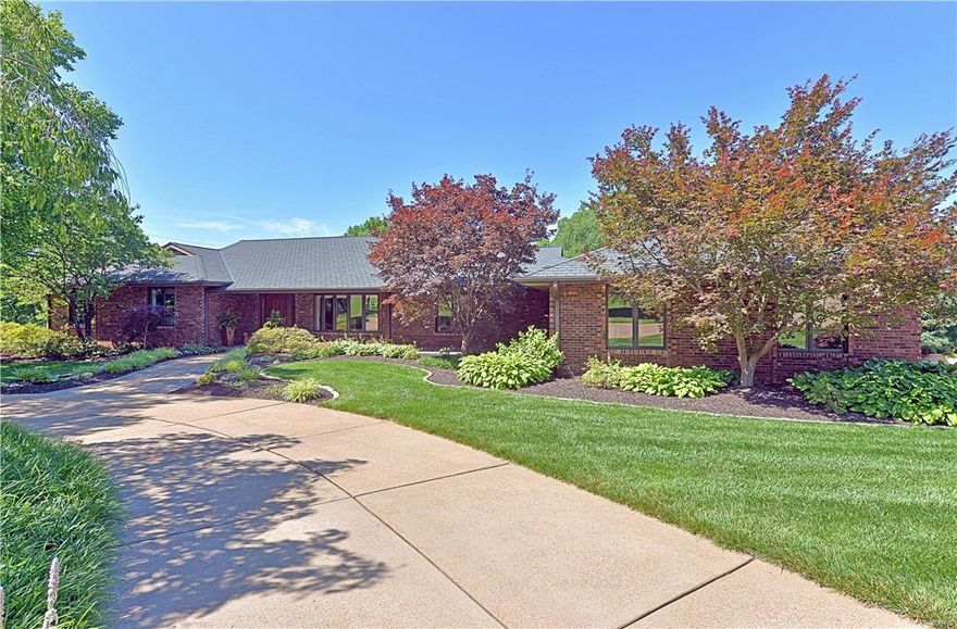 Spectacular Ranch on 6 acre estate surrounded by neighboring estates. Elegant finishes with a hint of rustic flair. Newer Kitchen/w   glass insert cabinet doors, Wolf appliances, SubZero refrigerator & separate SubZero Freezer. 10'X3'6" Granite work island. Travertine floor in Kitchen. Breakfast room & Sun Room with stain glass windows over looking expansive stone patio. Covered stone surface patio located off Kitchen. Recently renovated Master Bath. A passion for landscaping is obvious expanding over the 6 acres of mature trees, manicured planting beds & flowered areas. Oversized 2 car garage with concrete parking area for the entire family plus a circular driveway area. Basement is partially finished with  huge bedroom, family room, overwhelming amount of storage & work bench area & a stairway to the garage. Part of the property is fenced for the owners horse and structure. Decorative Rocks, Stones and boulders located on the property do not stay and will b e moved by the sellers. Additional Rooms: Mud Room, Sun Room