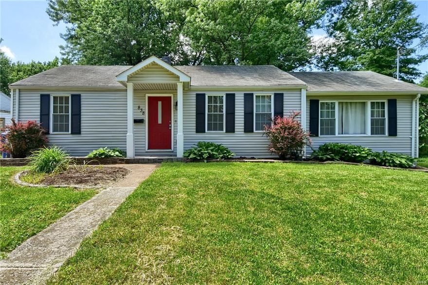 This cozy ranch is located in highly sought-after Webster Groves at an affordable price and has been updated from top to bottom! Cute curb appeal is just the start, with a spacious living room trimmed in crown molding greeting you once inside. Ample windows allow for tons of beautiful natural sunlight, and the kitchen is gorgeous, with granite countertops, stainless appliances, custom cabinetry, and fantastic glass tile back splash. Off the kitchen is an enormous family room, complete with wood burning fireplace and custom mantel with slate hearth, built-in shelving, and a wall length recessed shelf with canned lighting. The master suite provides generous closet space, and a huge bathroom that is nicely appointed with custom tile work. Finishing things off is a large second bedroom and hall bathroom, which has been tastefully renovated with ceramic tile. Out back is a huge paver patio which is the perfect spot to enjoy the spring nights.