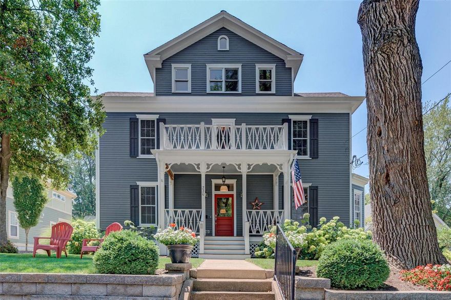 Charming historical Kirkwood home thoughtfully renovated for today’s lifestyle. Beautiful renovation from the welcoming 2 story front porch to the interior living space. Gracious entry foyer & center hall plan with Dining Rm & Living Rm. Exemplary architectural details: 10 ft ceilings, pocket doors, custom millwork, b/in bookcases & wood floors. Gourmet kitchen features gray cabinetry, marble counters, Stainless appliances, gas cooktop, center island & breakfast bar. Kitchen opens to the Family Rm with window seat & gas fireplace flanked by bookcases. Just off the LR is the Den opening to the fabulous screened porch. Main fl laundry & 1/2 bath complete the main level. Light filled Master Ste includes walk in closet, stylish bath with double sinks, tub & w/in shower. 2 add. bedrms & full hall bath on the 2nd level. 3rd level features large rec rm, 4th bedrm & full bath. 2 car gar/carriage house with semi-finished space above. James Hardie siding on main home. Walk to Downtown Kirkwood! Additional Rooms: Mud Room
