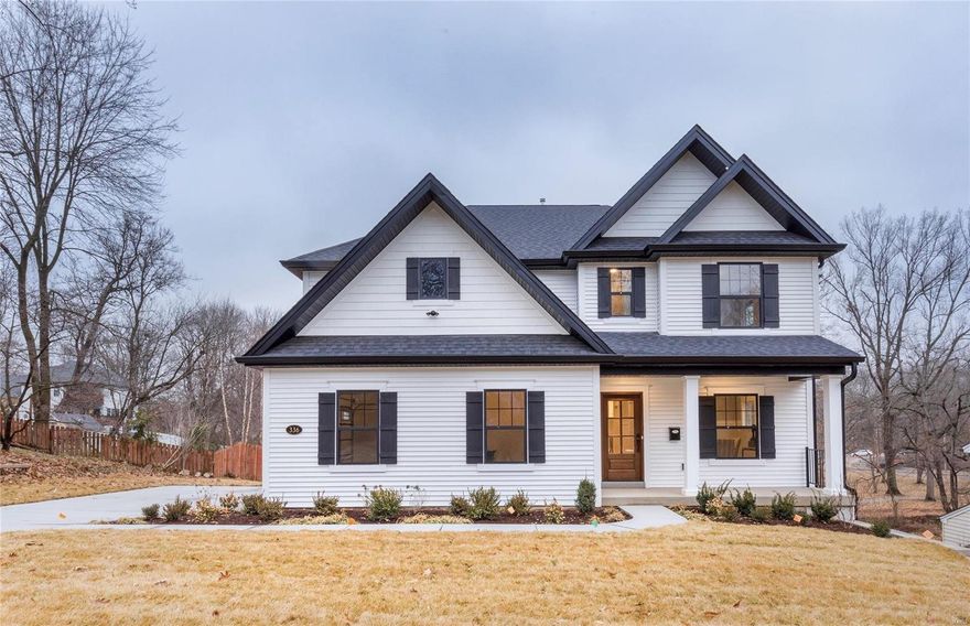 Welcome to this brand new PENTREX built home, perfectly situated in the coveted community of Webster Groves, just minutes from the bustling downtown Webster attractions. Boasting 3510 exceptionally well-finished square feet, including 5 bedrooms and 4.5 baths, it provides ample space for all your needs. From the hardwood floors, to the custom cabinetry and millwork, the attention to detail and craftsmanship is evident in every room. The outdoor living spaces are equally impressive, with an oversized composite deck off the main floor, screened in deck off the Primary Bedroom, and covered patio off the walk-out basement, offering endless possibilities for relaxation and entertainment. Enjoy al fresca meals and great views in the gorgeous natural ambiance, perched directly over Barbre Park. Then take a stroll to check out all of the wonderful shops and businesses in downtown Webster Groves. Don't miss out on the opportunity to call this stunning home yours. When should we look for you?