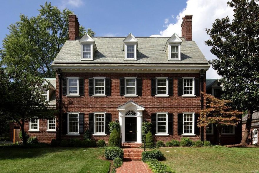 BACK ON MARKET.  NO FAULT OF HOME OR SELLERS.  EXCELLENT OPPORTUNITY TO RENOVATE AND LIVE ON BEAUTIFUL WYDOWN BLVD.  An exceptional 100-year-old Georgian Revival home located in the historic block of Wydown Boulevard in Clayton. Built in 1915 by
architects Stude and FARRAR it has been placed on the National Register of Historic Places by the U.S. Department of the Interior and is known as the Wallace-SHIELDS House. The date is embossed on the down spouts. A stately and classic traditional home that awaits a new owner who is prepared to update this beautiful structure. The millwork is outstanding and the 3 levels offer 6 to 7 bedrooms. This property is offered “as-is.” A complete building inspection is available for interested parties as well as the historic information. Pre-qualification letters are kindly requested with a contract. Additional Rooms: Sun Room