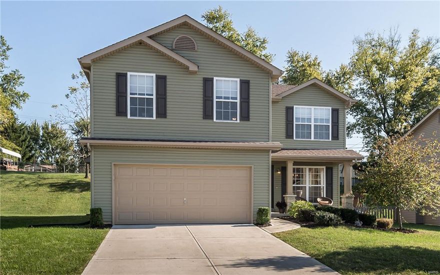 FRANCIS HOWELL SCHOOLS!! Check out this 2 story 4 bedroom home in the desirable Addyston Place Subdivision. You will enjoy the curb appeal as well as the adorable front porch where you can enjoy a beverage in the morning or evening.  As soon as you enter the home, you will notice the light and bright open floor plan with all wood laminate on the first floor.  The kitchen has a center island and flows beautifully from the breakfast room, to the living room and dining room. Upon entering from the garage, you will find a drop zone area and laundry room. Upstairs your will find a loft space that can be used for an office or playroom and 4 spacious bedrooms.  All four bedrooms have walk in closets! The master bedroom has double door entry and the master bath has adult height sinks with the a huge walk in closet.  The basement is unfinished with plenty of room to add your personal touches.  Located about 5 minutes from Page Extension/364, stores and parks.  Come see this home today!