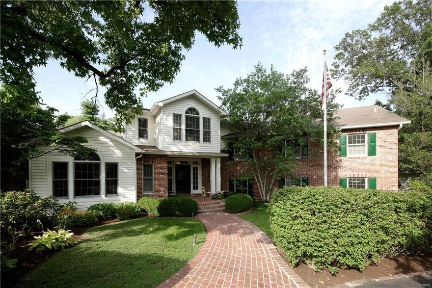 *New Price*Correct address is 00 Fordyce Lane*Beautiful original home (66 yrs old) with a seamlessly blended addition (22 yrs old), approximately 7,550sqft of total living area, situated on 1.8 acres, offering 5 bedrooms + apartment located in Ladue - a must see! Upon entering the light filled entry, the expansive home opens to a paneled study, step down formal living room & dining room, each with fireplace, heart of the home family room with significant floor to ceiling stone fireplace, adjacent to chef's kitchen & breakfast area. Master bedroom suite with sun/sitting room, multiple closets, luxurious master bath, laundry room & 2 half baths complete main level. Second floor offers 4 additional bedrooms, 3 full baths. Finished walk-out LL with unique custom finishes, full bath, wine cellar, abundant storage. Attached apartment with kitchen, bedroom, full bath, laundry. Spectacular resort-like setting with saltwater pool, spacious gazebo, & wrap around deck. Two separate 2 car garages.