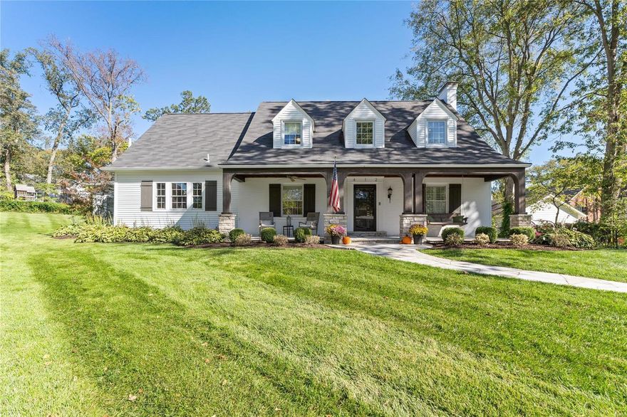 Welcome to 412 Hawbrook Ct – A Timeless Blend of Historic Charm and Modern Luxury! 
Nestled just minutes from downtown Kirkwood, this exquisite home beautifully fuses classic elegance with contemporary living. The stunning curb appeal features a welcoming porch, board/batten shutters, impressive stone columns, and fresh landscaping. Step inside to an open concept layout that seamlessly connects resplendent living areas that feature gleaming wood floors, custom built-ins, and vaulted ceilings. The masterfully updated kitchen boasts stainless steel appliances and granite center island. In the main living area, an ornate stone fireplace is flanked by spacious window seats, creating a cozy atmosphere. Practicality meets style with an adjacent den/playroom. The main floor primary suite features a newly renovated oversized shower, dual vanity, and spacious sleeping area. Upstairs, you'll find three oversized bedrooms and a full bath, and a partially finished basement adds even more utility. Additional Rooms: Mud Room