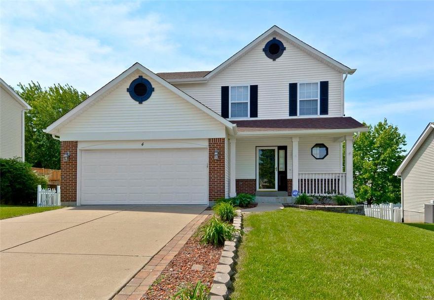 Welcome to 4 Sweetbay Ct. Ofallon, MO. 63368. This beautifully maintained two story features an open floor concept and backyard area that are perfect for entertaining. Spacious kitchen with center island and stainless steel appliances opens up to both your vaulted dining room and family room with new, gleaming wood laminate floors. Rear staircase leads up to your three spacious bedrooms and two full baths. Walk-out finished lower level adds even more living area. The massive dual layer deck is ready for those summer BBQs as it leads to your 15x30 pool! and you still have plenty of level lot to enjoy and utilize. Perfect location on a quiet cul-de-sac and right off of Hwy K and the 364 extension! Set your appointment today.