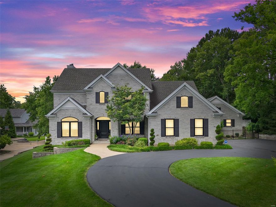 1.5 story custom home boasts 5 bedrooms, 4.5 baths with over 6,600 sq. feet of living space, located in Ladue school district. Dining room has transom, bay windows & atrium door that leads to covered patio with vaulted ceiling & gas fireplace. Kitchen features Mouser & Dura Supreme custom cabinets, copper sinks, walnut island countertop, Sub Zero fridge/freezer, integrated ice maker, under counter wine cooler & beverage center, Wolf double wall oven, micro wave drawer, warming drawer & gas range top. Butler's pantry includes additional built in storage, sink & dishwasher. Hearth room with gas fireplace & atrium door to covered patio. Main floor primary bedroom with custom walk in closets. En suite bath has walk in shower with dual shower heads & free standing tub. Main floor laundry with separate mud room & pet shower. Upper level offers additional primary suite with en suite bath, 3 bedrooms & 1 full bath. Partially finished lower level has rec., family room, kitchenette & full bath. Additional Rooms: Mud Room